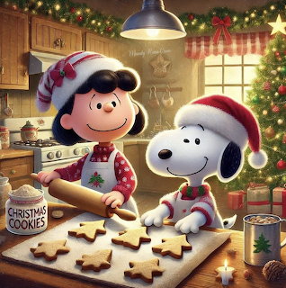 Lucy and Snoopy Baking
