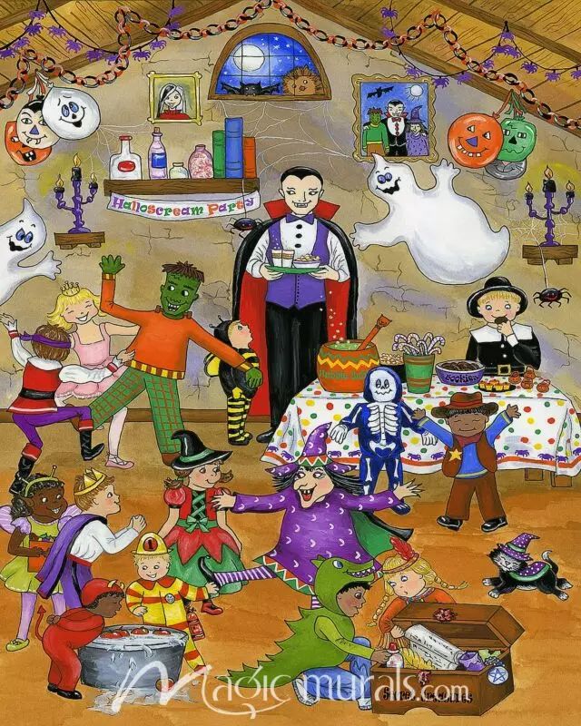 Halloween Costume Party Illustration