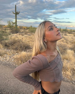 Blonde Woman Desert Cactus