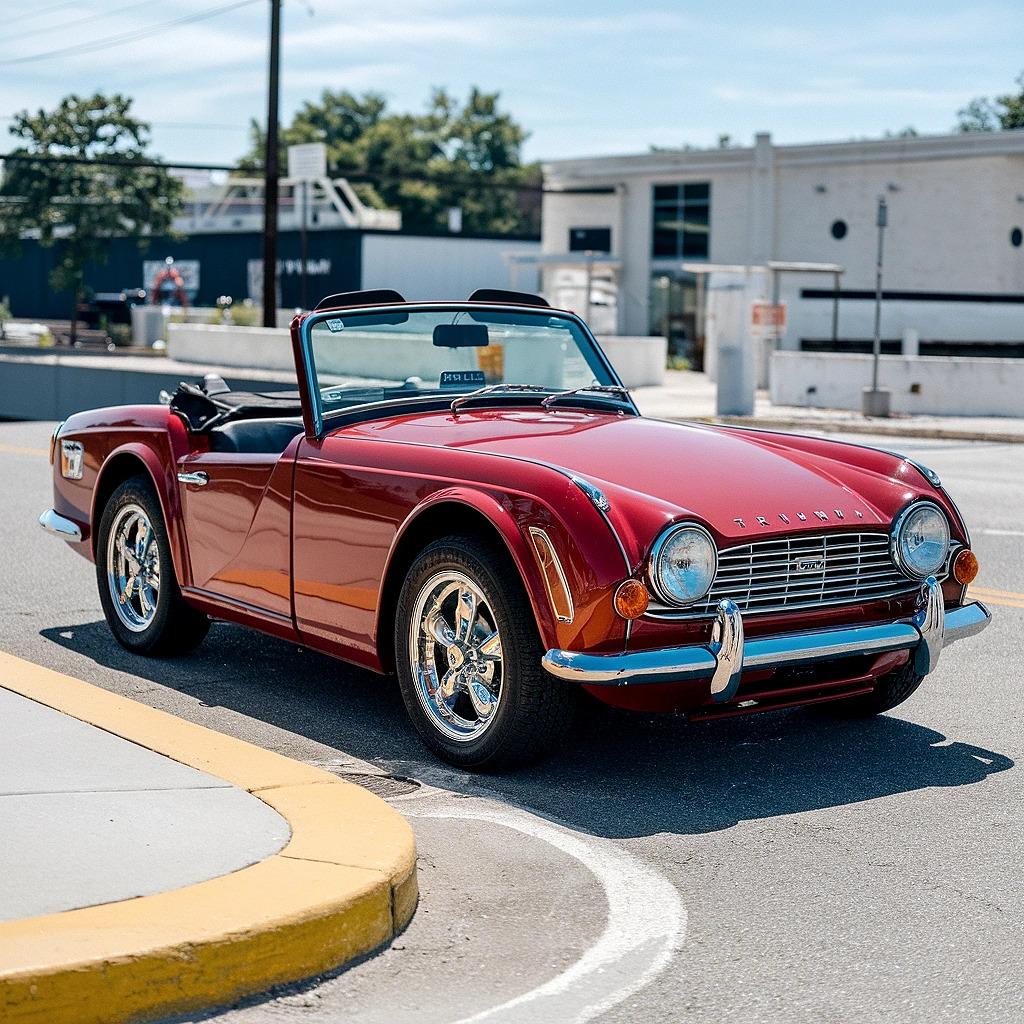 Red Triumph Convertible Sports Car
