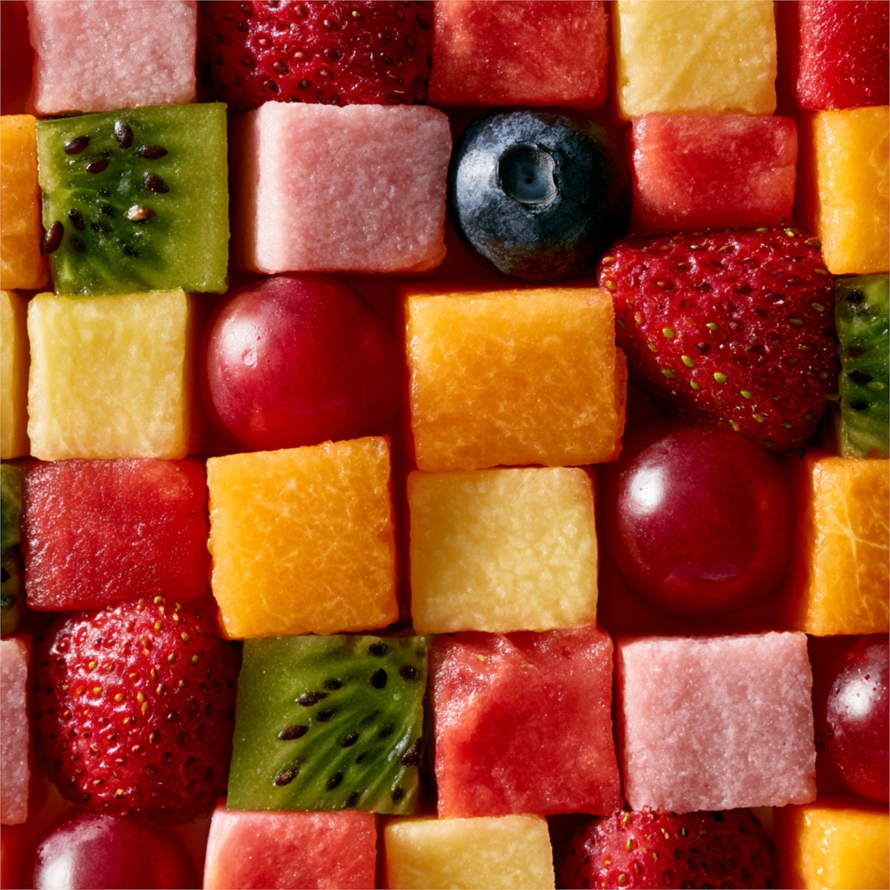 Colorful Fruit Mosaic Grid