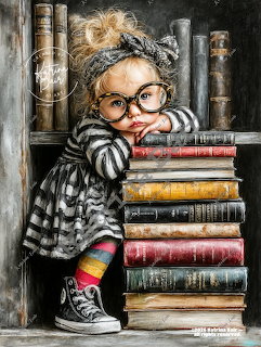 Girl With Books Illustration