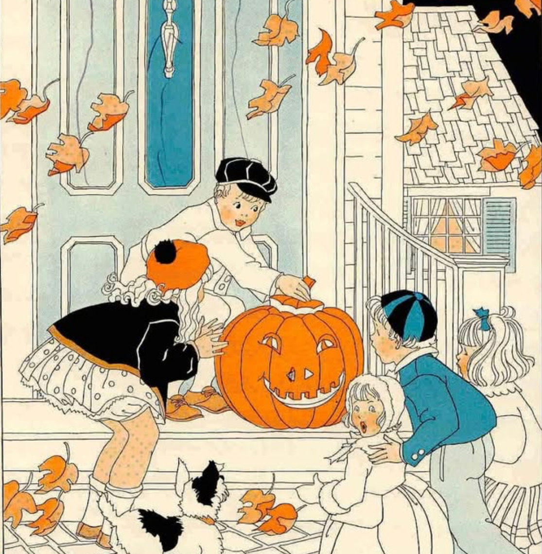 Vintage Halloween Children Illustration