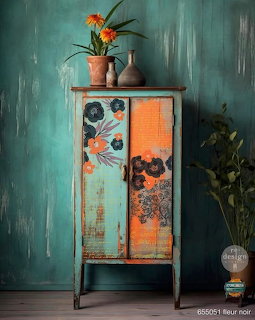 Rustic Floral Cabinet
