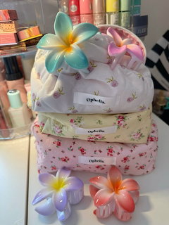 Floral Makeup Bags and Hair Clips