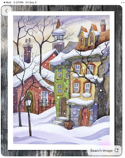 Snowy Winter Village Scene
