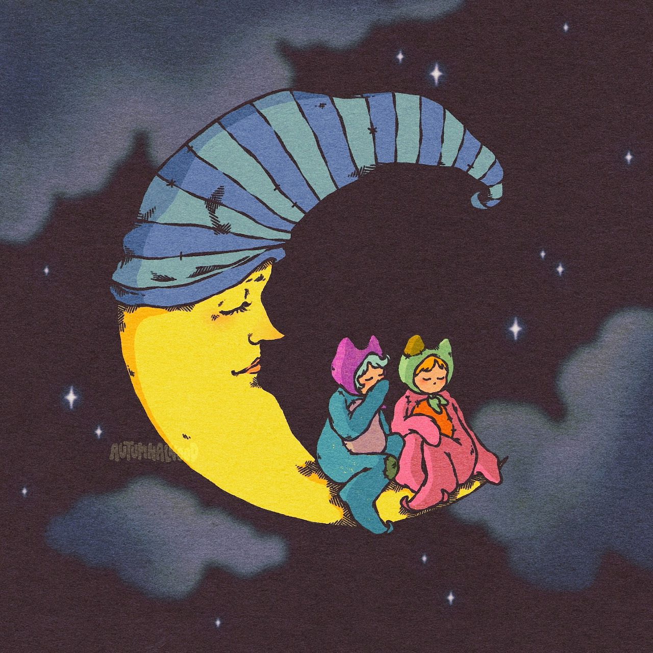 Children on Crescent Moon