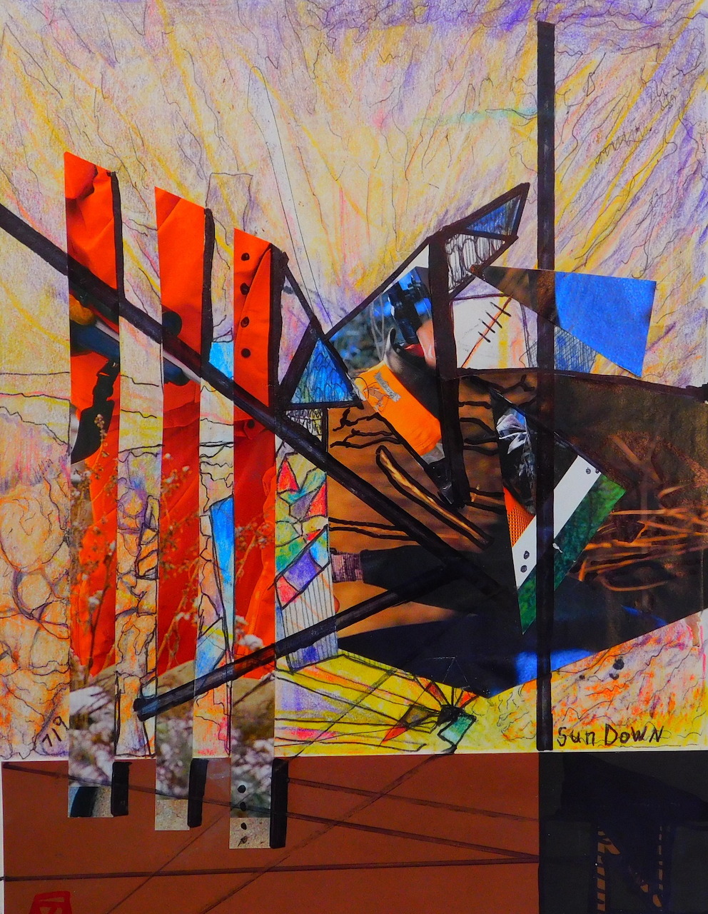 Abstract Geometric Collage Art