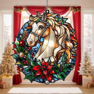 Christmas Horse Suncatcher