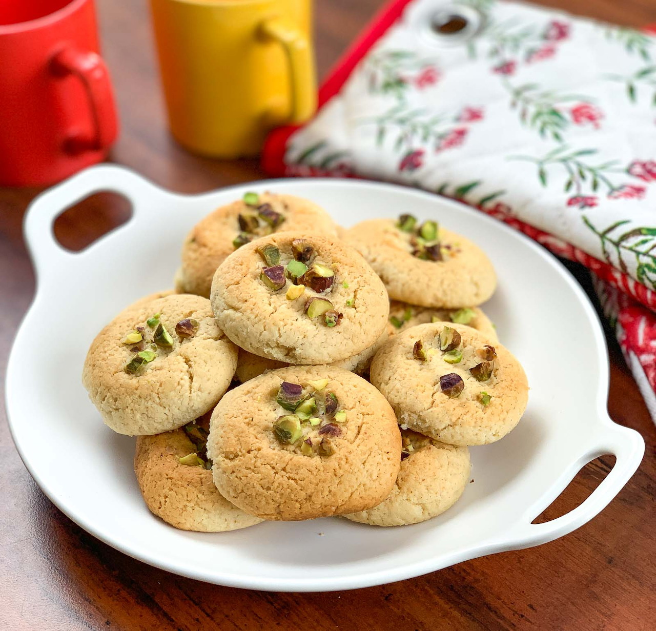 Pistachio Cookies on Plate