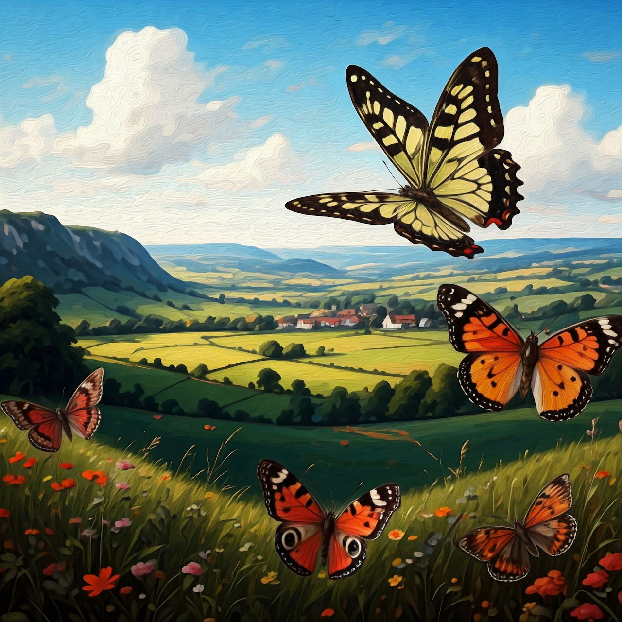 Butterflies Over Valley