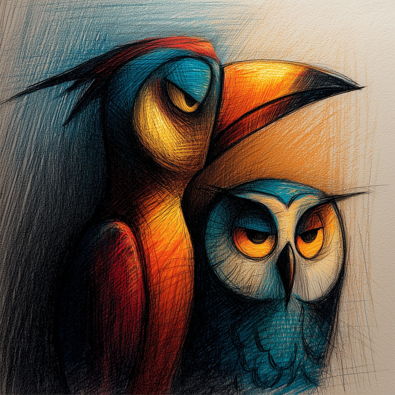 Stylized Birds Portrait