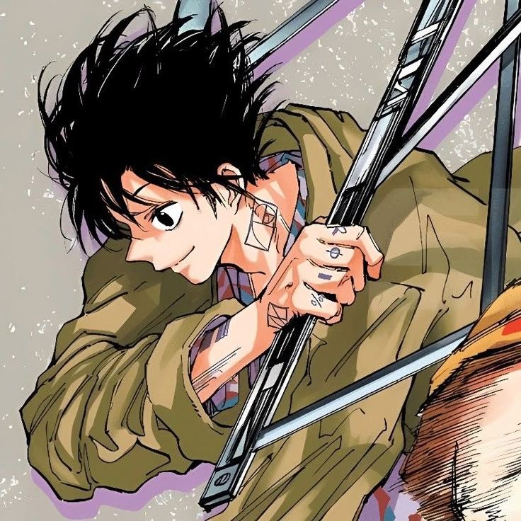 Anime Boy on Ladder