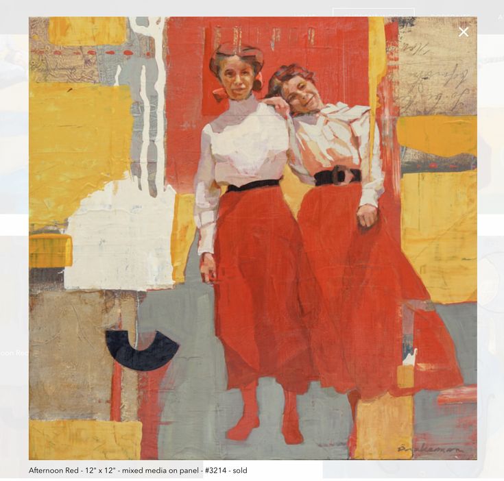 Afternoon Red Figurative Painting