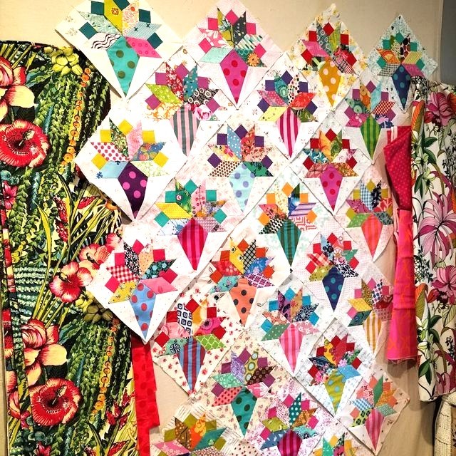 Colorful Floral Patchwork Quilt