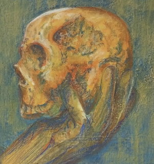 Skull in Glove Painting