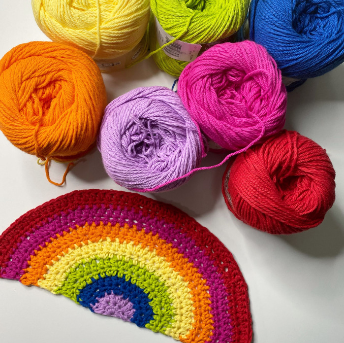 Rainbow Yarn Balls with Crochet