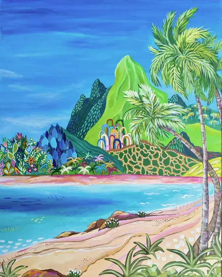 Tropical Beach Paradise Painting
