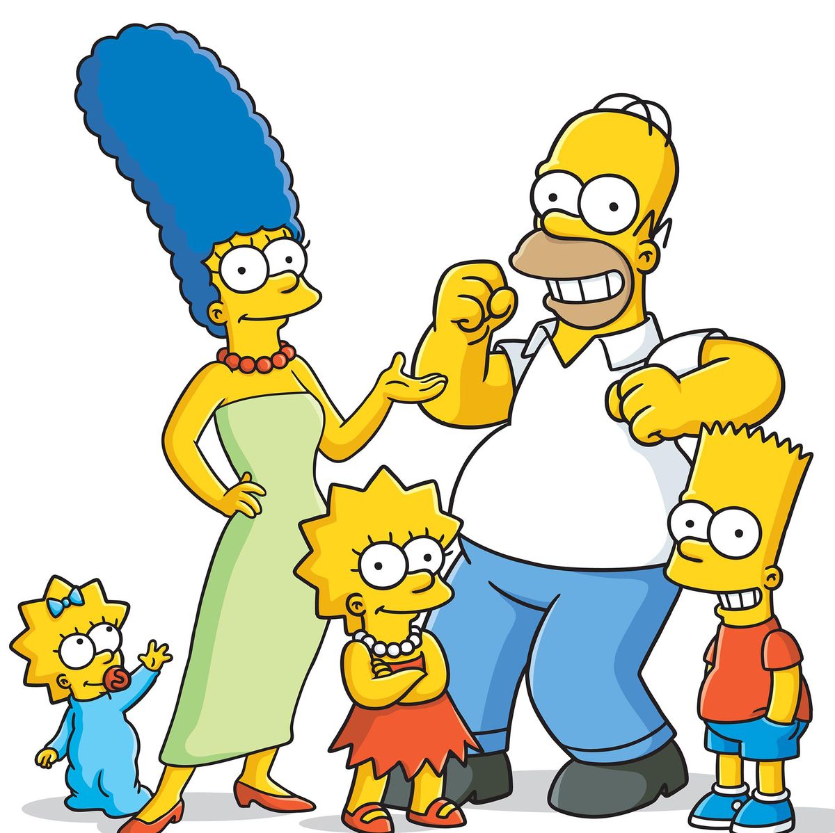 The Simpson family animated characters standing together