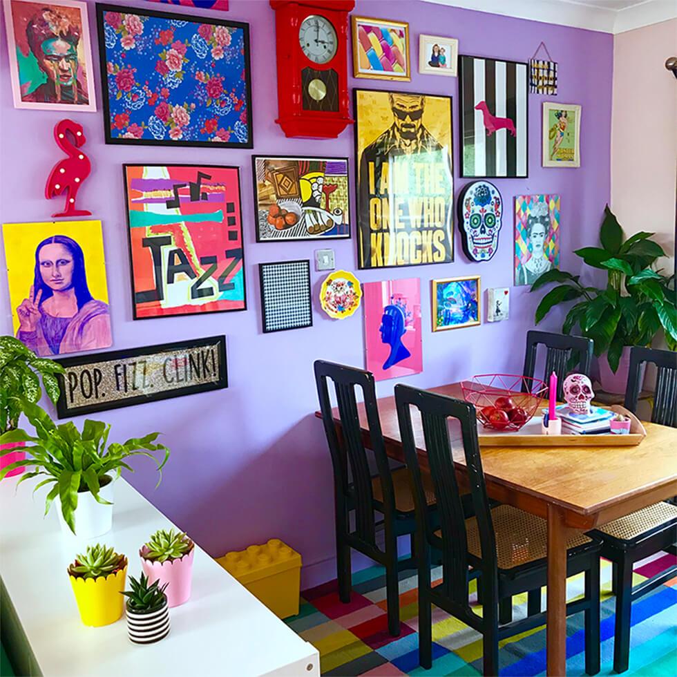 Colorful Art Gallery Dining Room