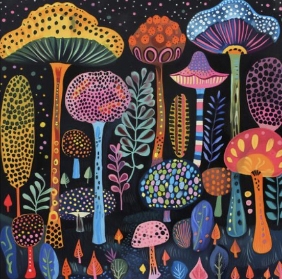 Whimsical Mushroom Garden Art