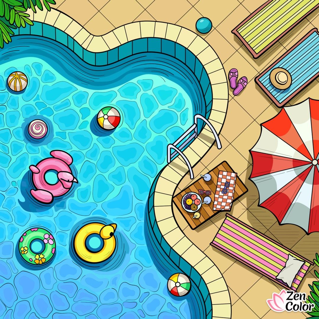 Poolside Scene
