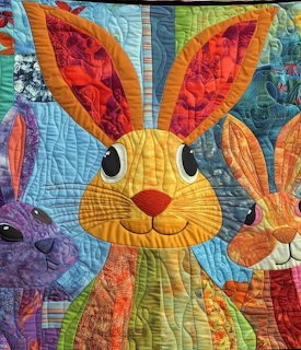 Colorful Bunny Patchwork Quilt
