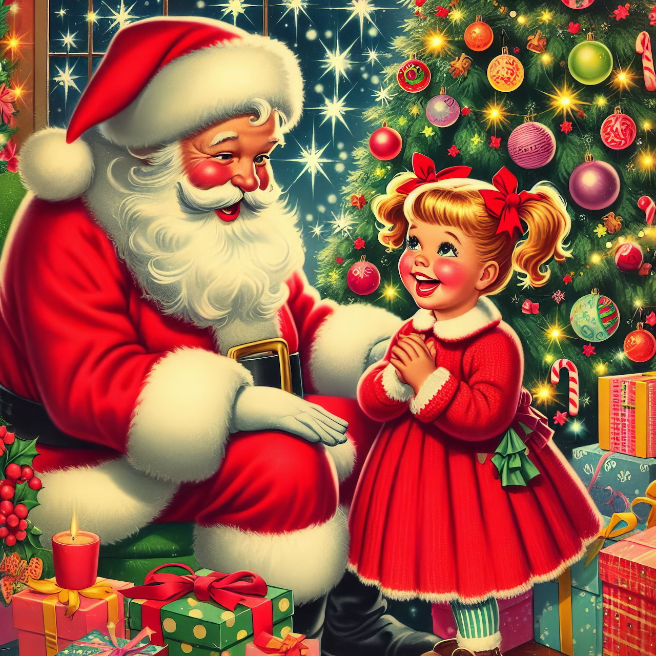 Santa and Girl Christmas