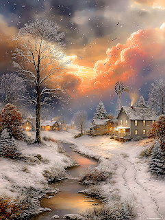 Bright sunny scene with vivid colors