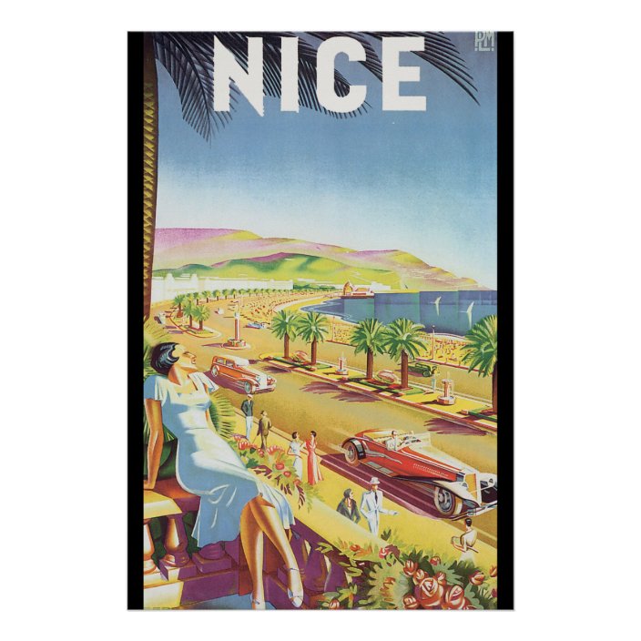 Nice France Vintage Travel Poster