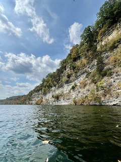 Limestone Cliff Over Lake