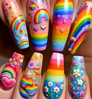 Rainbow Nail Art Design
