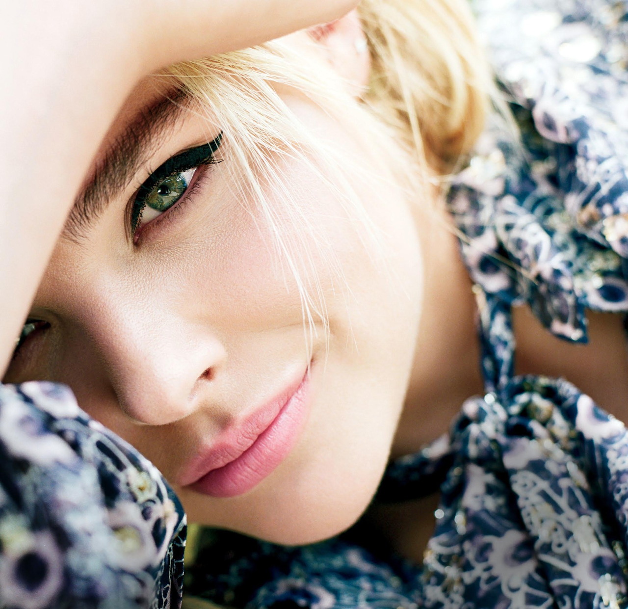 Blonde Woman Green Eyes