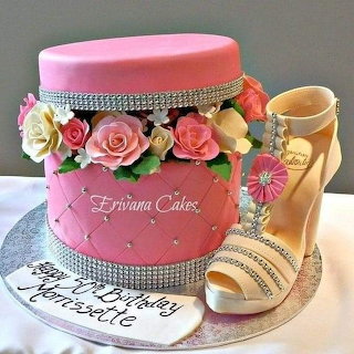 Pink Birthday Cake with Roses