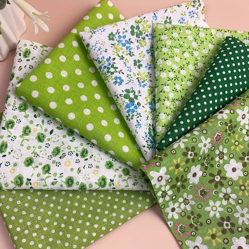 Green Patterned Fabrics