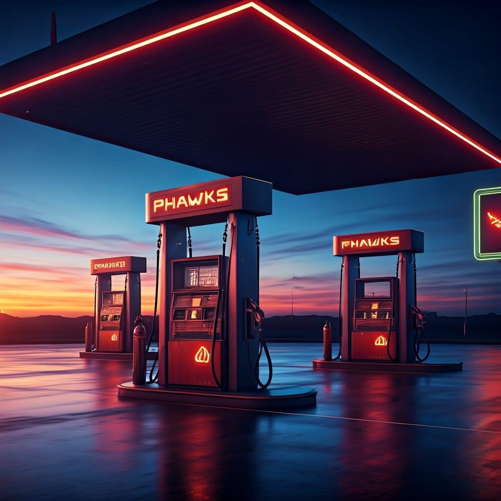 Night Gas Station