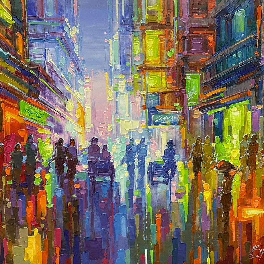 Vibrant City Street Painting