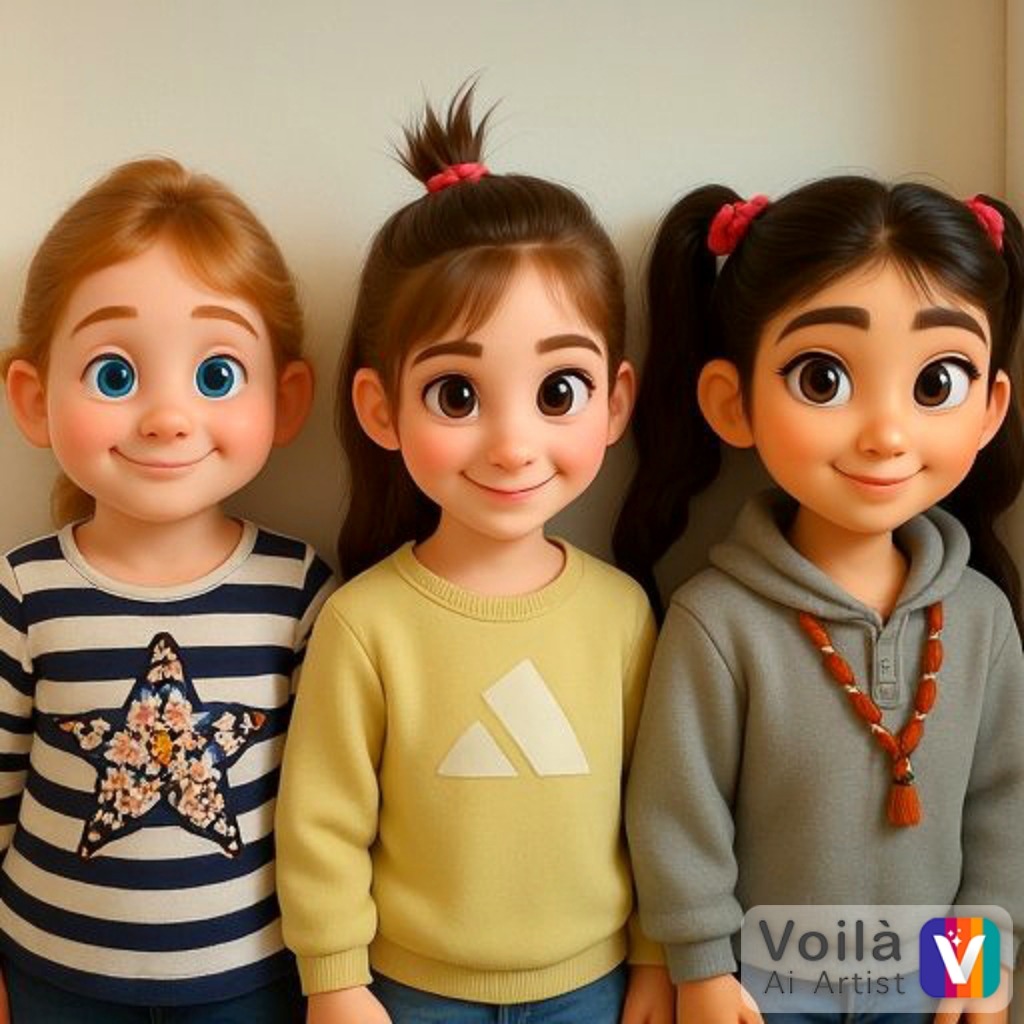 Three Cartoon Girls