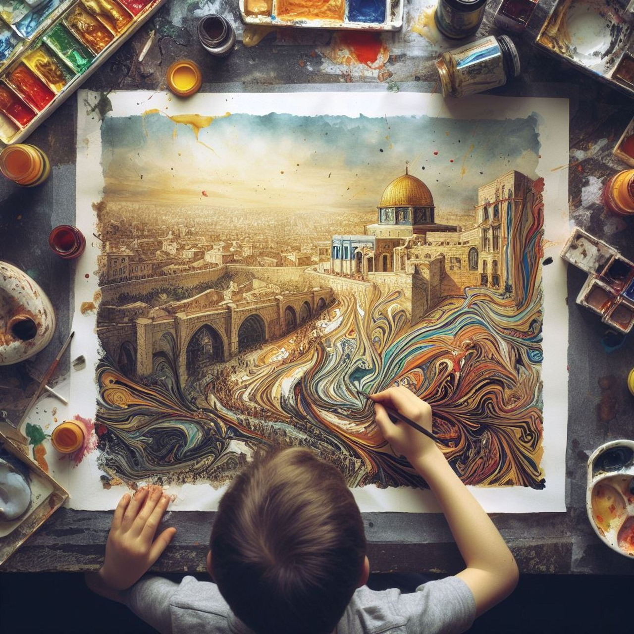 Child Artist Painting