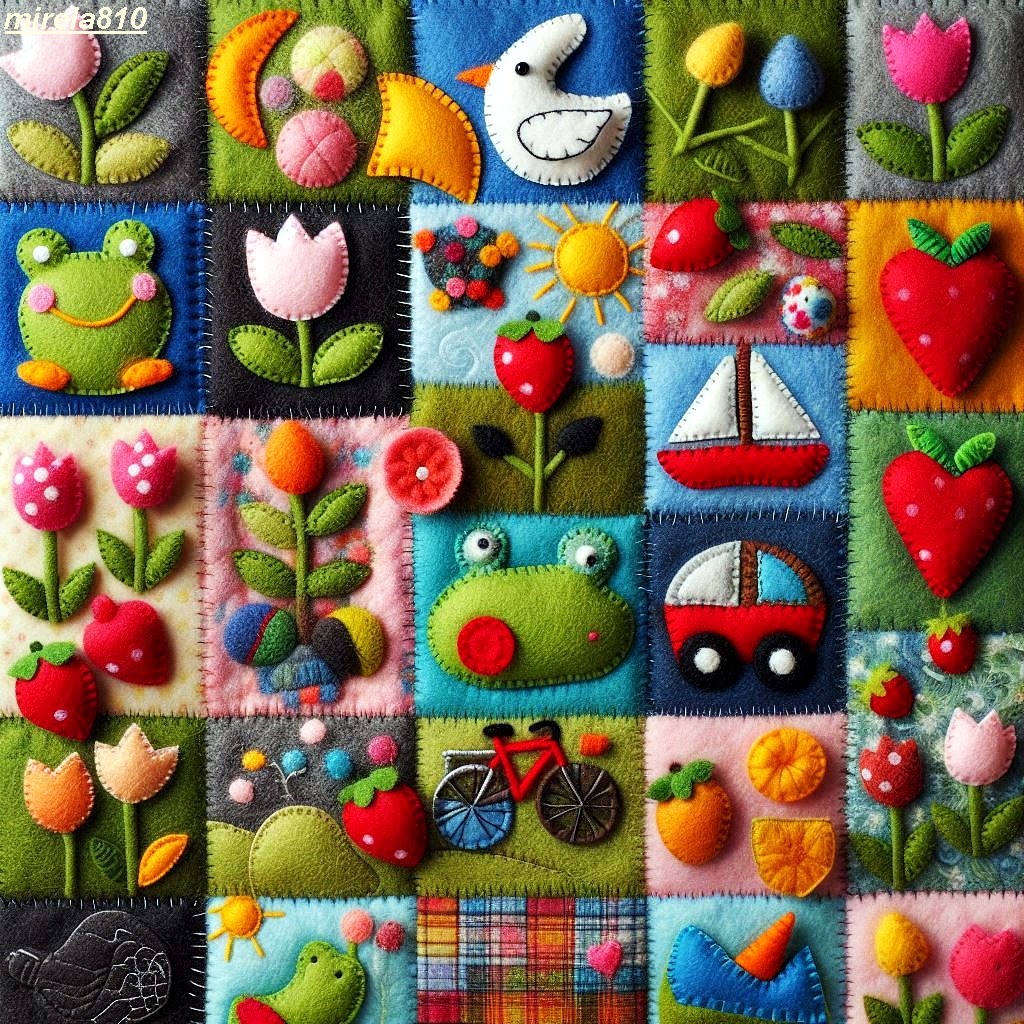 Felt Patchwork Collage