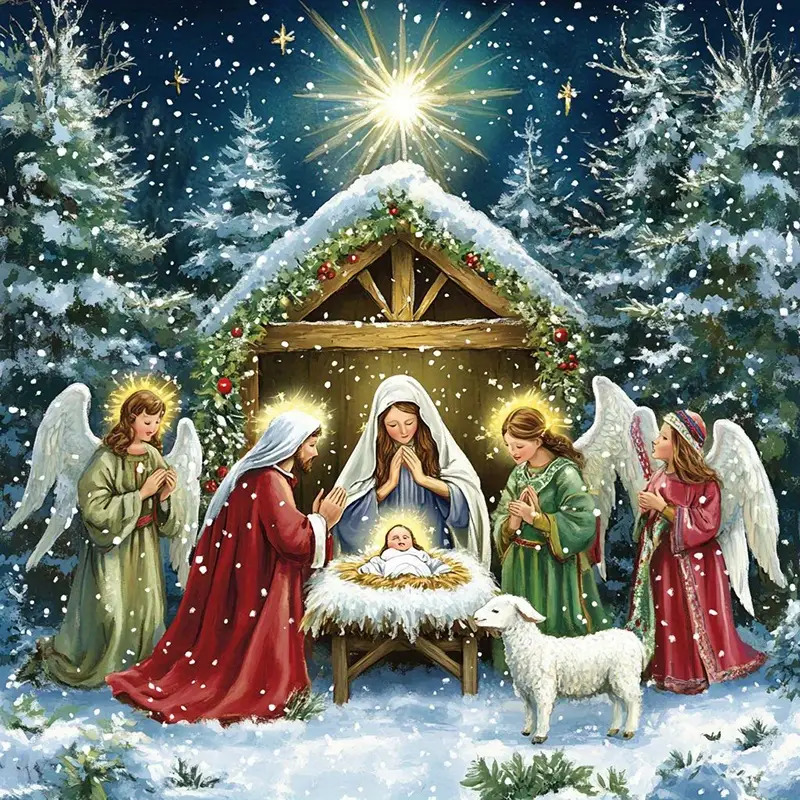 Nativity Scene with Angels