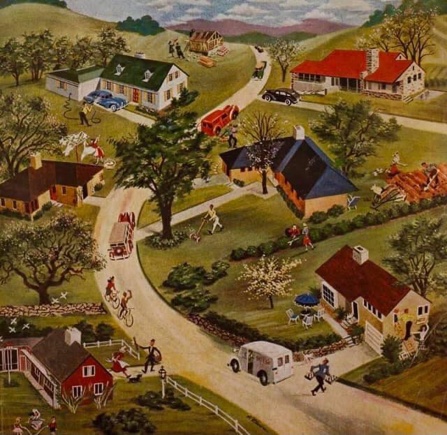 Rural Village Painting