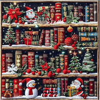 Christmas Bookshelf Decorations