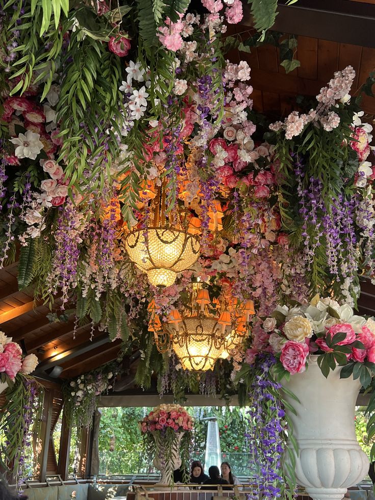 Floral Cafe Ceiling Decor