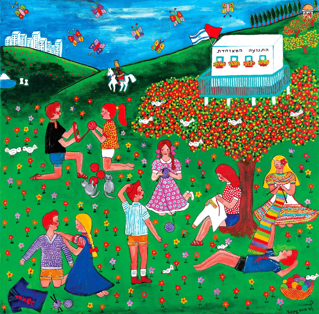 Knitting for Friends Park Scene
