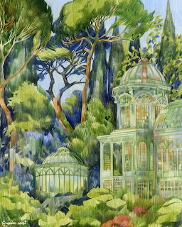 Garden Glasshouse Painting