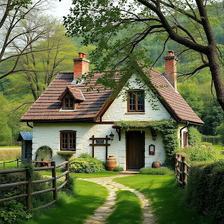 Cottage in Forest Clearing