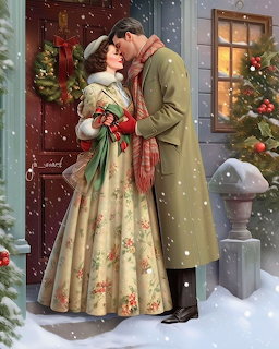 Vintage Christmas Couple Romance