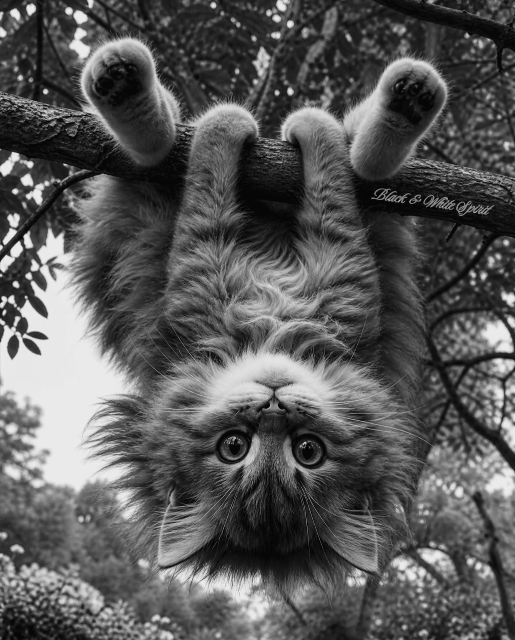 Cat Hanging Upside Down