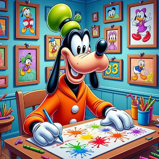 Goofy Coloring at Desk